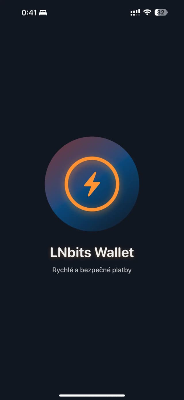 LNbits Wallet splash screen with animated logo and branding